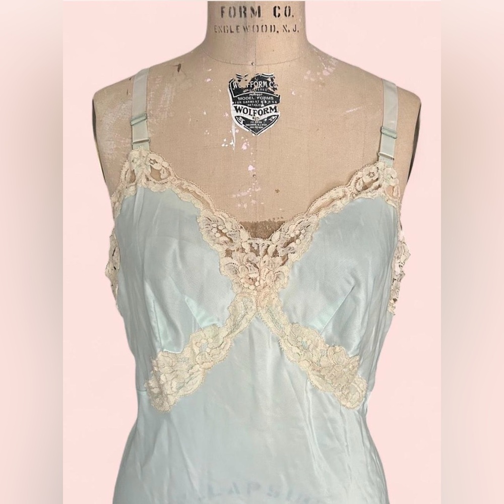 Vintage Dixie Belle Full Slip Dress in Light Blue